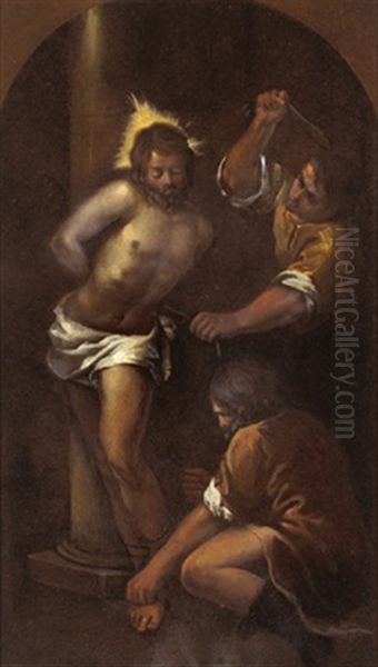 Cristo Alla Colonna Oil Painting by Jacopo Palma il Giovane