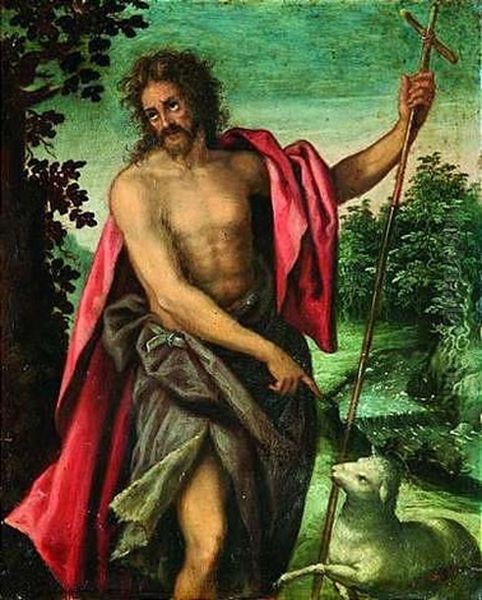 Hl. Johannes D. Taufer Oil Painting by Jacopo Palma il Giovane