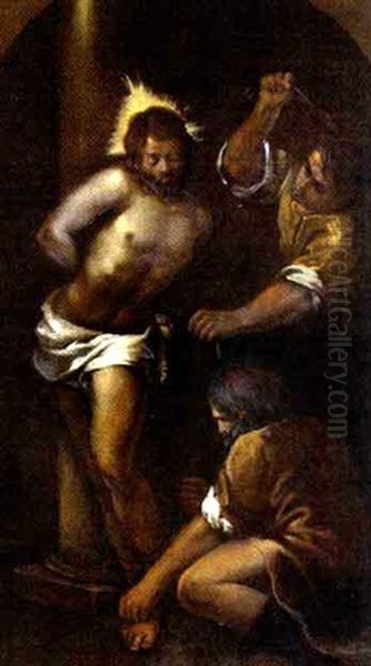 Cristo Alla Colonna Oil Painting by Jacopo Palma il Giovane