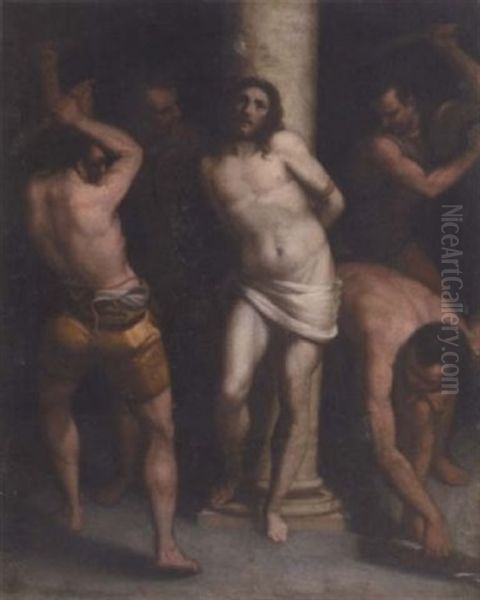 The Flagellation Oil Painting by Jacopo Palma il Giovane