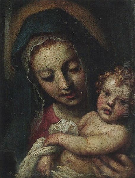 The Madonna And Child Oil Painting by Jacopo Palma il Giovane