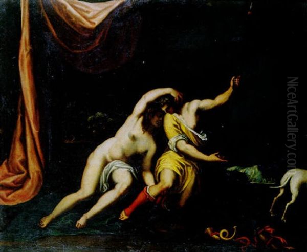 Venus Und Adonis Oil Painting by Jacopo Palma il Giovane