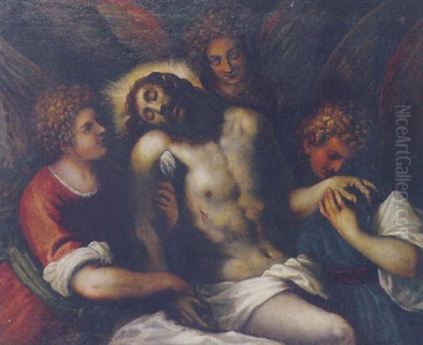 Pieta Oil Painting by Jacopo Palma il Giovane