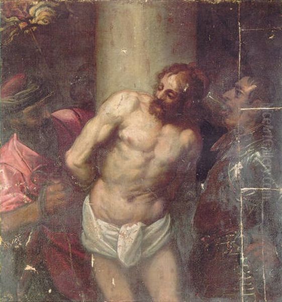 The Mocking Of Christ Oil Painting by Jacopo Palma il Giovane