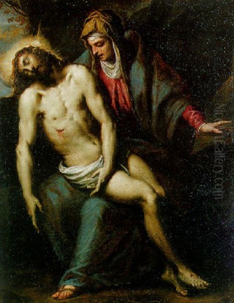 The Pieta Oil Painting by Jacopo Palma il Giovane