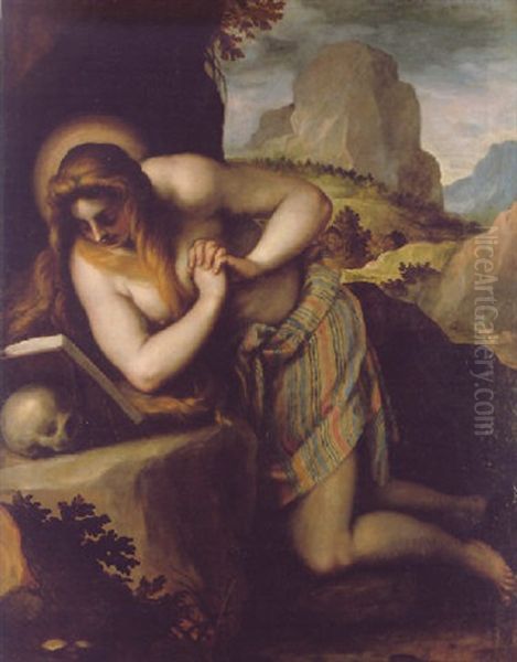 The Penitent Magdalen Oil Painting by Jacopo Palma il Giovane