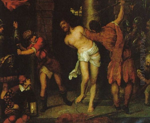 Die Geiselung Christi Oil Painting by Jacopo Palma il Giovane