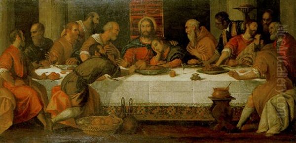 The Last Supper Oil Painting by Jacopo Palma il Giovane