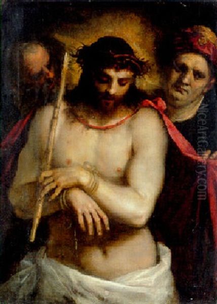 Christ Shown To The People Oil Painting by Jacopo Palma il Giovane