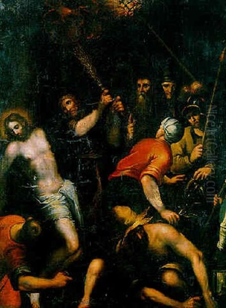 Die Geisselung Christi Oil Painting by Jacopo Palma il Giovane