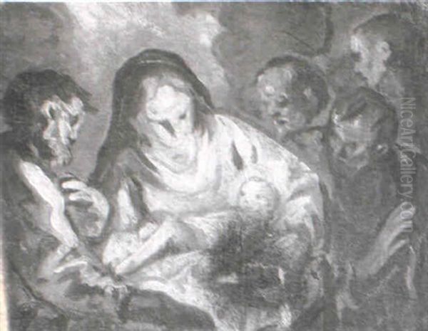 The Adoration Of The Shepherds Oil Painting by Jacopo Palma il Giovane