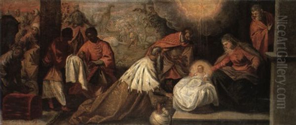 The Adoration Of The Magi Oil Painting by Jacopo Palma il Giovane