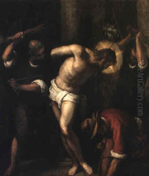 The Flagellation Oil Painting by Jacopo Palma il Giovane