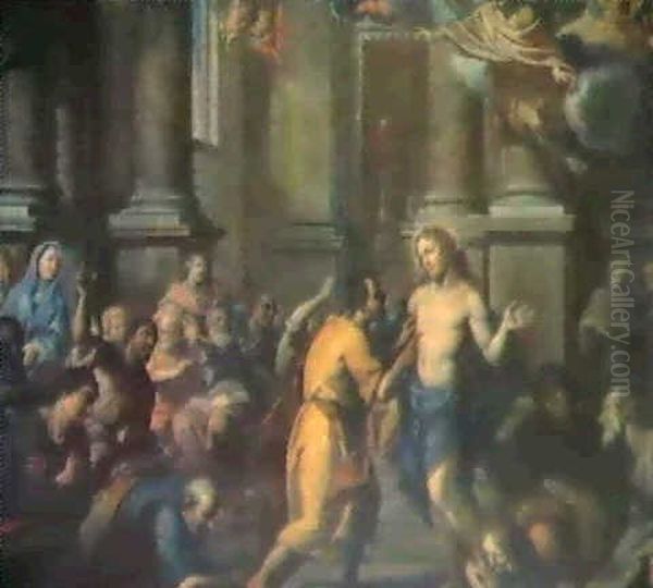 L'incredulite De Saint Thomas Oil Painting by Jacopo Palma il Giovane