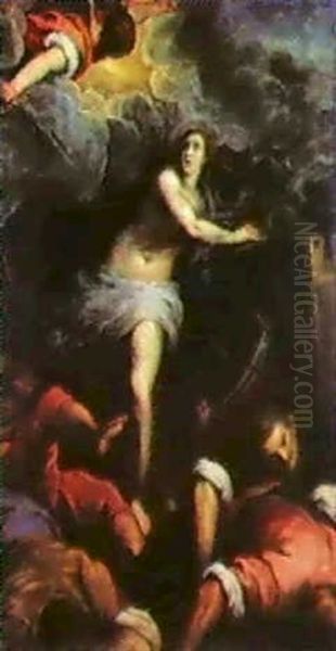 S. Caterina D'alessandria Salvata Dal Martirio Della        Ruota Oil Painting by Jacopo Palma il Giovane