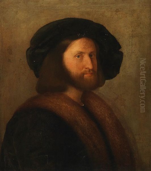 Portrait Of A Venetian Merchant Oil Painting by Jacopo Palma il Vecchio