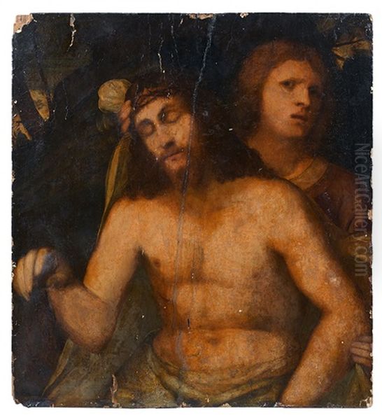 Christ Soutenu Par Un Ange by Jacopo Palma il Vecchio