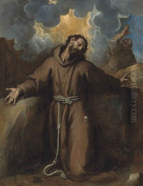 Saint Francis In Ecstasy Oil Painting by Jacopo Palma il Vecchio