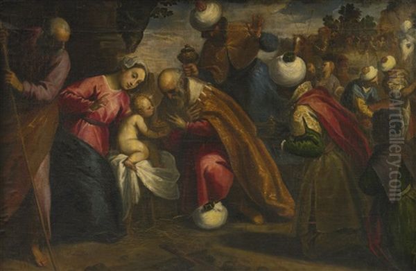 Adoration Of The Magi Oil Painting by Jacopo Palma il Vecchio