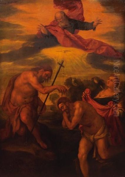 Le Bapteme Du Christ Oil Painting by Jacopo Palma il Vecchio