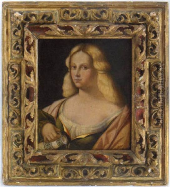 A Portrait Of A Lady Oil Painting by Jacopo Palma il Vecchio