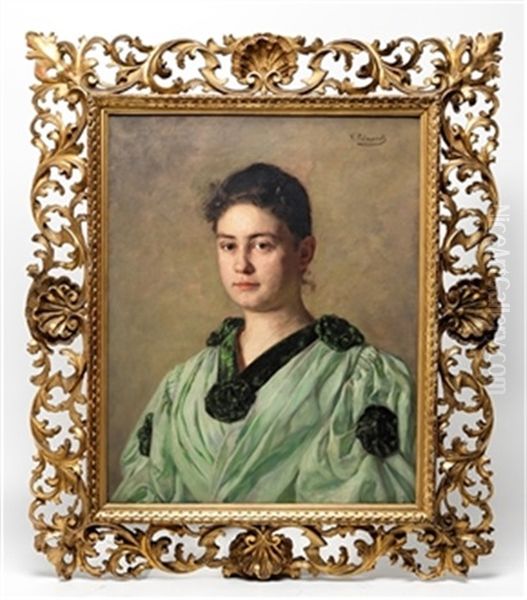 Joven Romana Oil Painting by Vicente Palmaroli y Gonzales