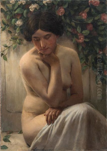 Desnudo Femenino Oil Painting by Vicente Palmaroli y Gonzales