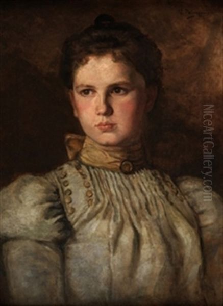 Retrato De Dama Oil Painting by Vicente Palmaroli y Gonzales