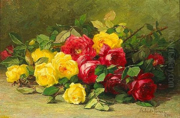 Cut Roses Oil Painting by Adelaide Palmer