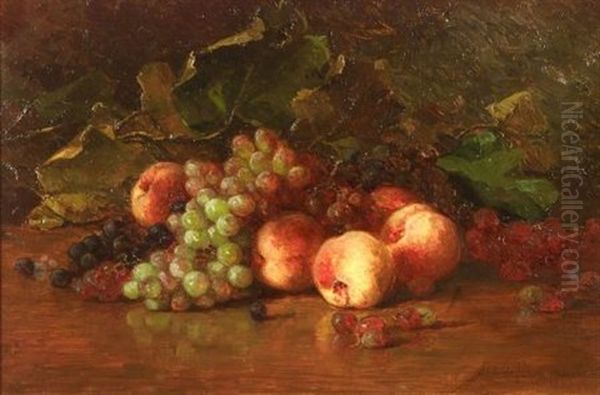 Grapes And Peaches Oil Painting by Adelaide Palmer