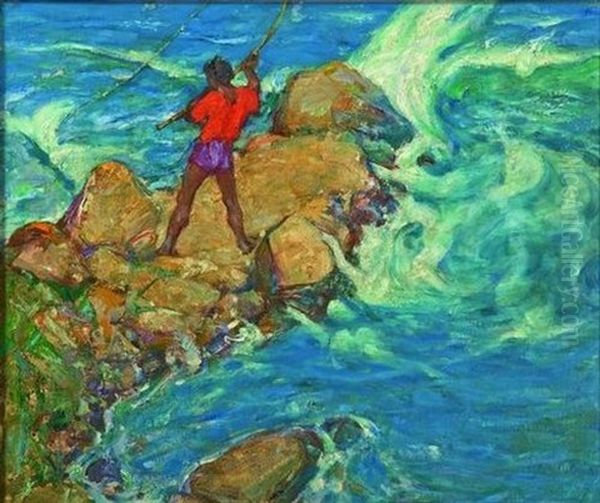 Boy Fishing by Alfred Palmer