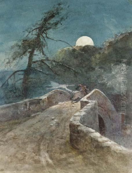 The Auld Brig O'doon; Alloway Kirk; And Mauchline Oil Painting by Charles Blatherwick