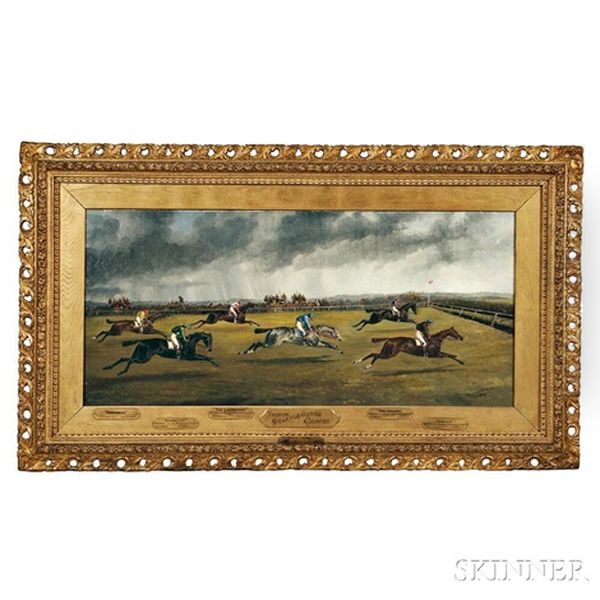 Famous Steeple Chase Cracks Oil Painting by James Lynwood Palmer