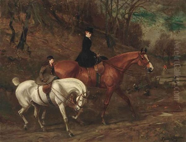 An Autumnal Ride Oil Painting by James Lynwood Palmer