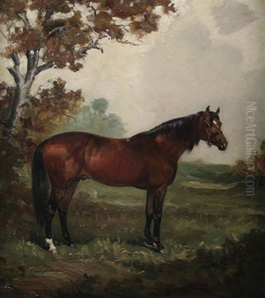 Rightaway At Crompton Verney Stud Oil Painting by James Lynwood Palmer