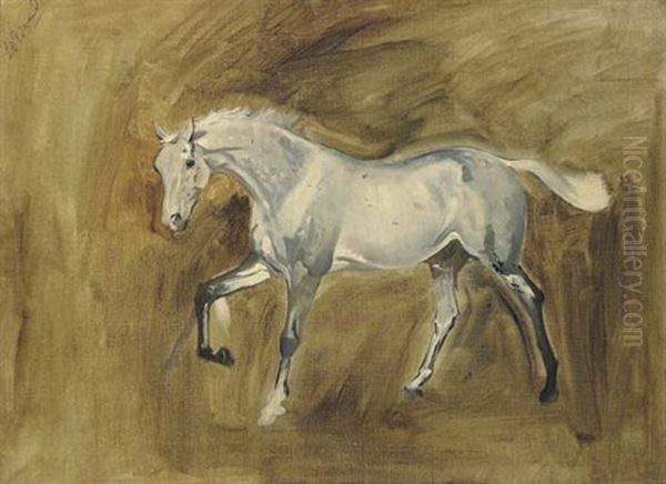 Sketch Of A Dapple Grey Horse Oil Painting by James Lynwood Palmer