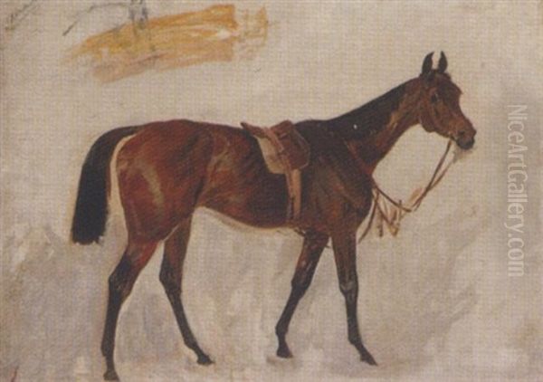 A Saddled Horse Oil Painting by James Lynwood Palmer