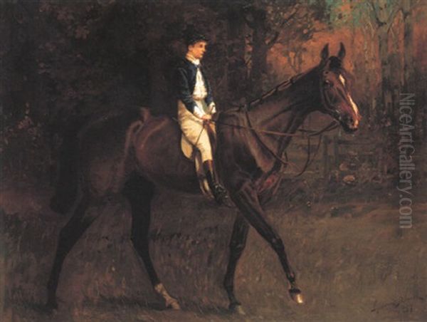 Tom Cannon On Horseback Oil Painting by James Lynwood Palmer