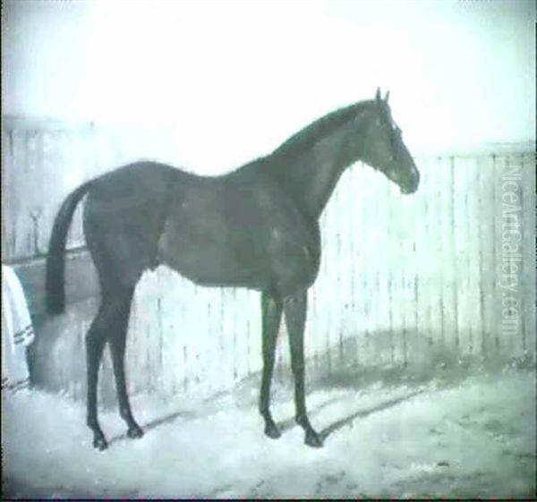 Pferd In Einem Stall Oil Painting by James Lynwood Palmer