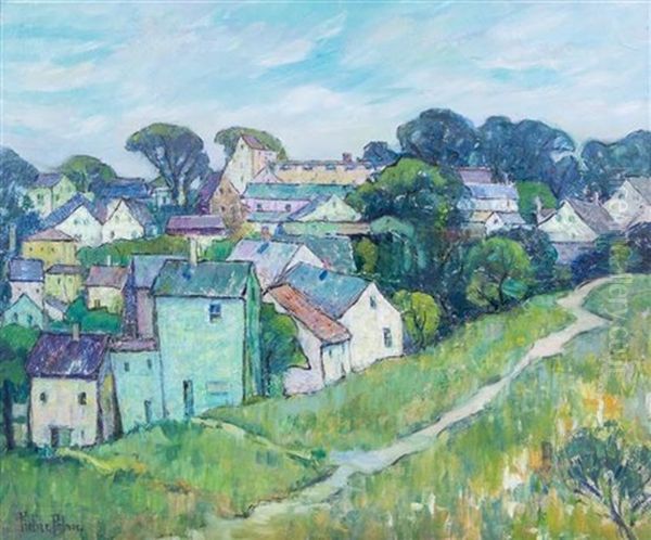 Landscape With Houses, Cape Cod Oil Painting by Pauline Palmer