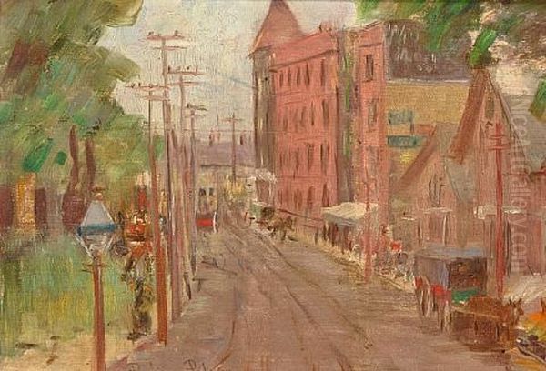 American Street Scene Oil Painting by Pauline Palmer