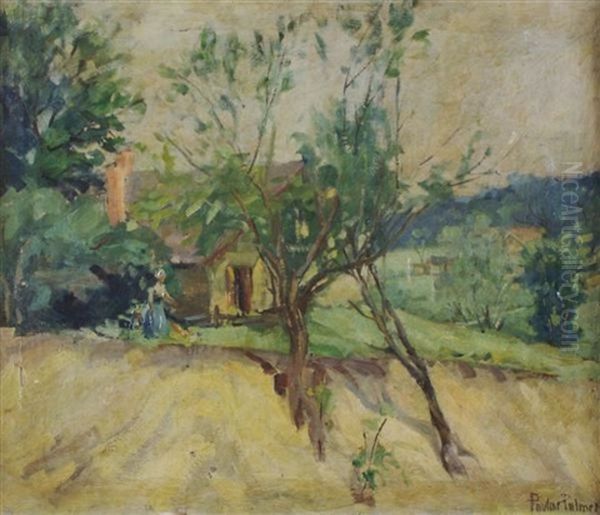 Landscape With Cottage Oil Painting by Pauline Palmer