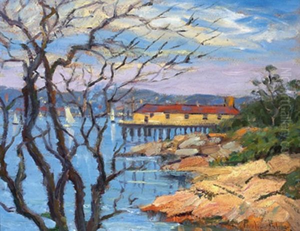 The Pier Oil Painting by Pauline Palmer