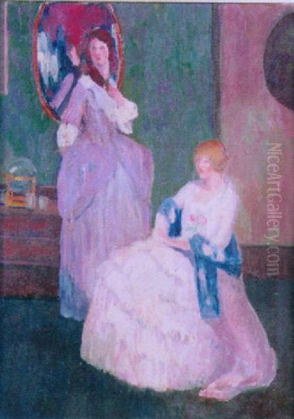 Two Southern Belles Oil Painting by Pauline Palmer