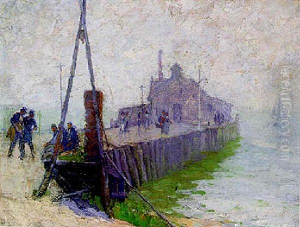 Wharf Oil Painting by Pauline Palmer