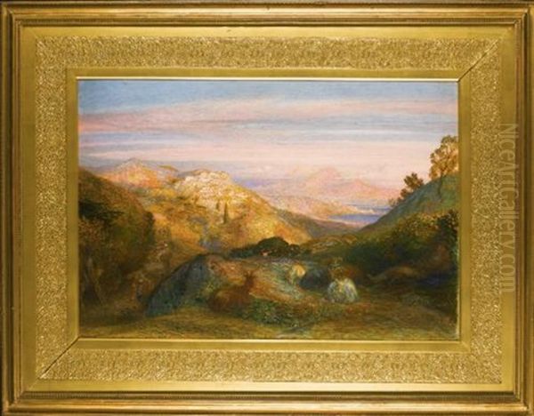 The Near And The Distant: From Southern Italy Oil Painting by Samuel Palmer