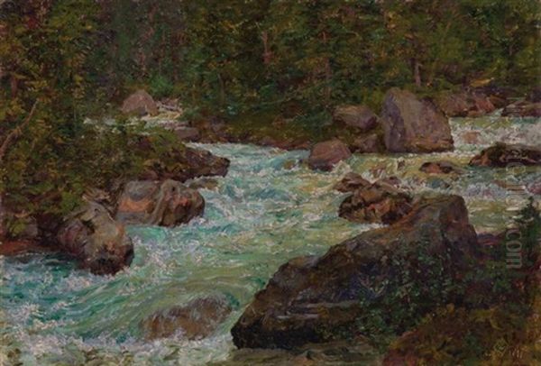 The Mountain Torrent Oil Painting by Walter Launt Palmer