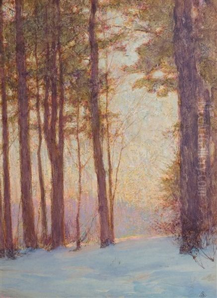 Pines At Sunset Oil Painting by Walter Launt Palmer