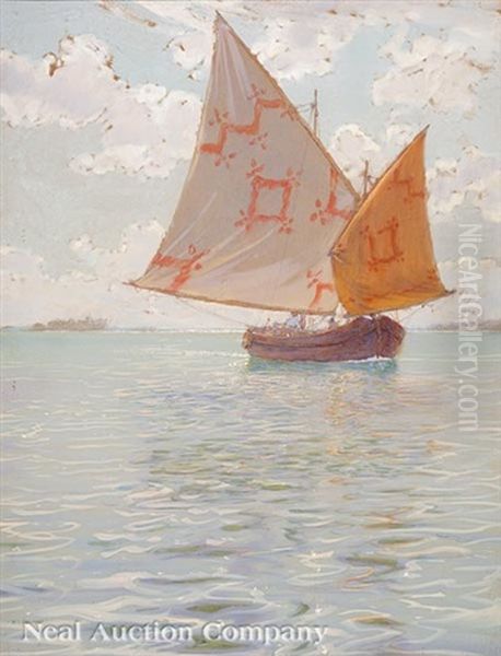 Fishing Boat On The Venetian Lagoon Oil Painting by Walter Launt Palmer