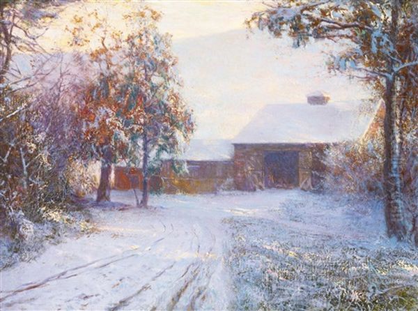 The Red Barn Oil Painting by Walter Launt Palmer